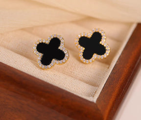 Stainless steel  Flower  zircon studs Earrings ValueKartPk