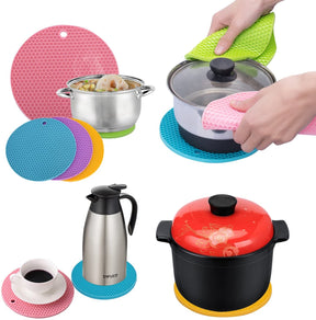 Multifunction Heat Resistant Silicone Mat  Nonslip Pads Pot Holder Table Place mat (random color) ValueKartPk