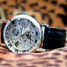 Skeleton watch  Stylish Watch leather strap ValueKartPk