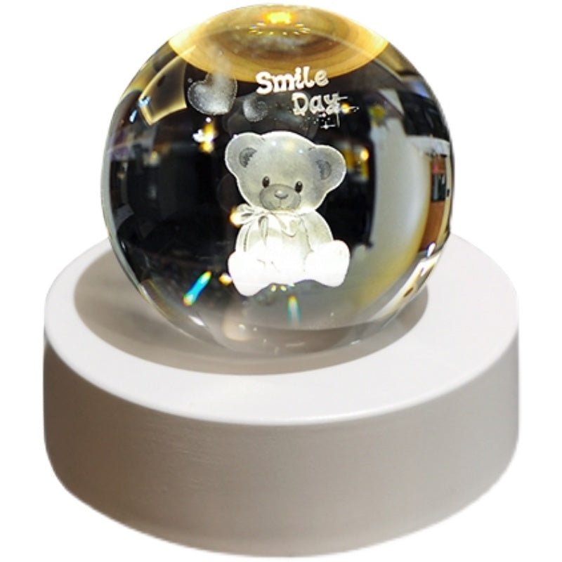 RGB Glowing Crystal Ball Night Light | Warm &amp; Romantic atmosphere for your home and room ValueKartPk