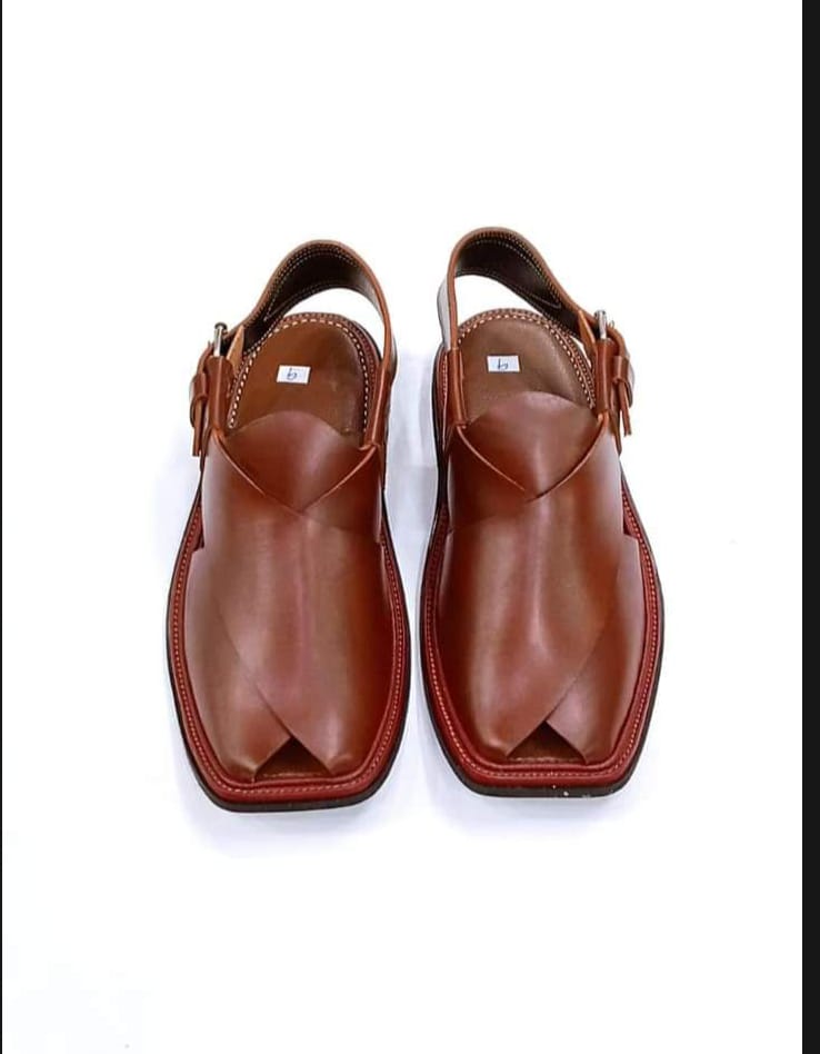 ( Brown ) Peshawari Traditional Chappal for mens pure leather handemade ValueKartPk