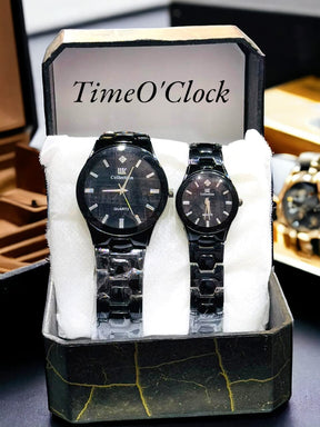 Luxury Couple Watch Round Shape Stainless Steel  For men And Women ValueKartPk