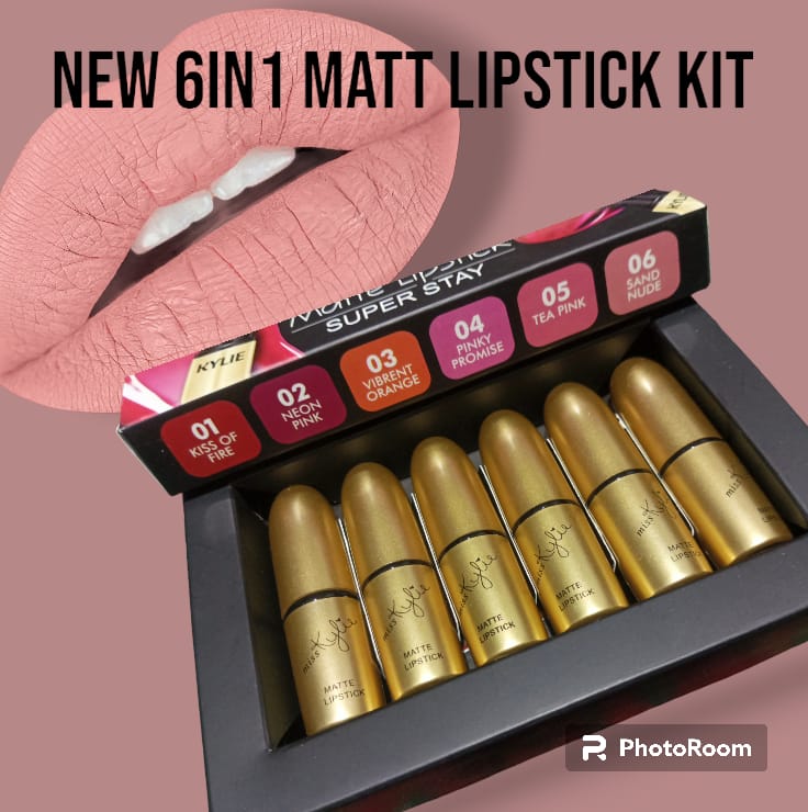 6 in 1 Kylie Matt Lipstick kit - Kelly 6 Shade Collection ValueKartPk