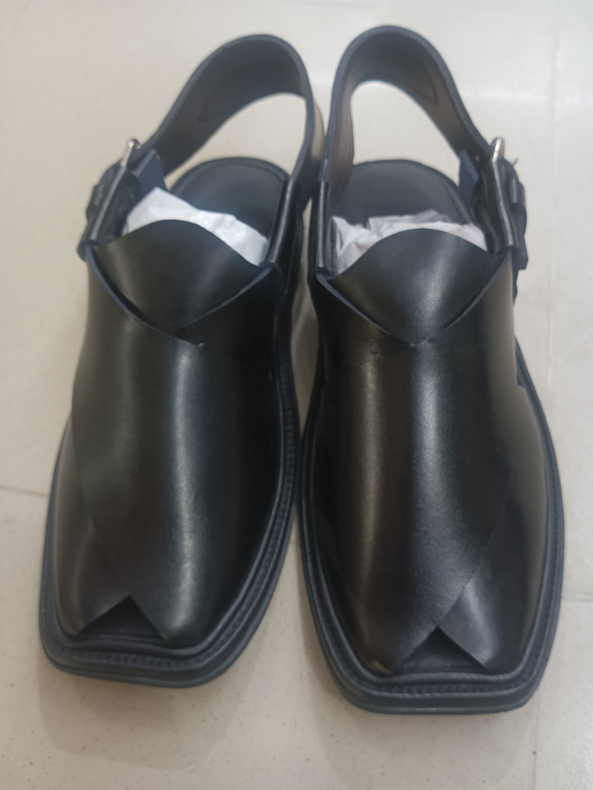 (Black ) Peshawari Traditional Chappal for mens pure leather handemade ValueKartPk