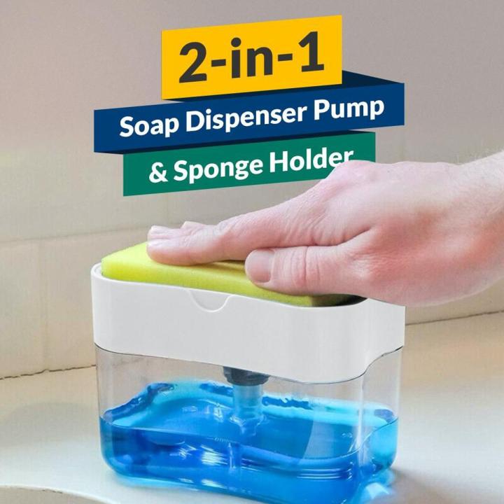 2 in 1 soap Dispenser soap pump with Sponge (random color ) ValueKartPk