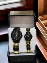 IIK Collection Couple Wrist Watch two tone with black gold | Quartz ValueKartPk