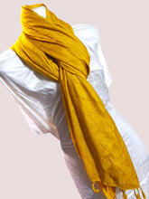 Staple Wool Self Printed Shawl - Mustard Color ValueKartPk