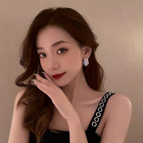 Korean luxury zirconium hoops Earrings  For Girls ValueKartPk