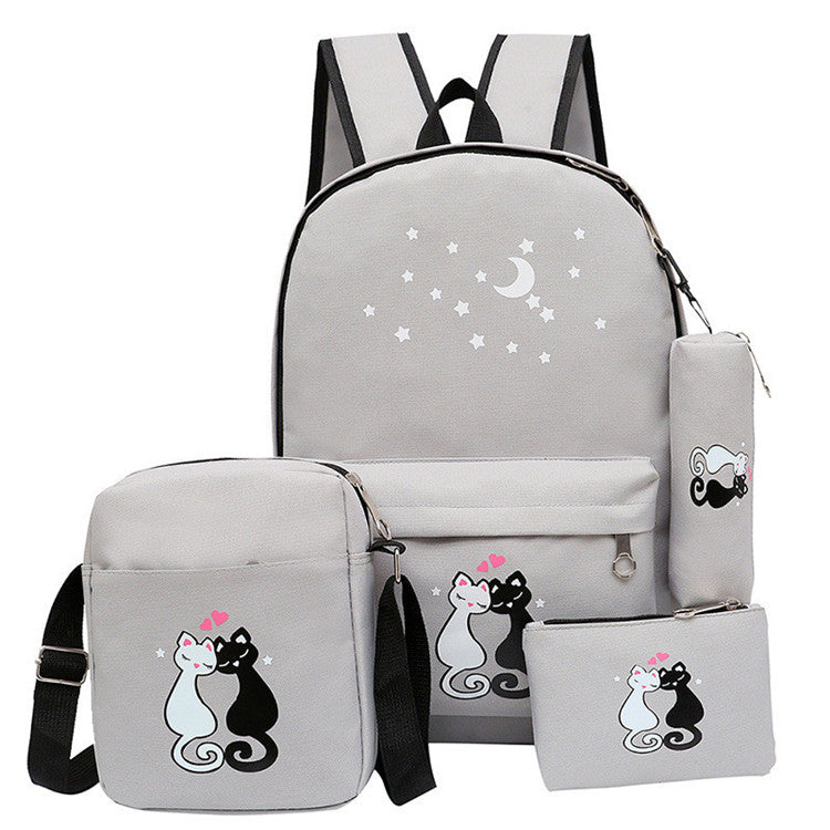 4-Piece School Bag Set/ backpack Children School Bags For Girls Boys Canvas School Bag Fashion Kids ValueKartPk