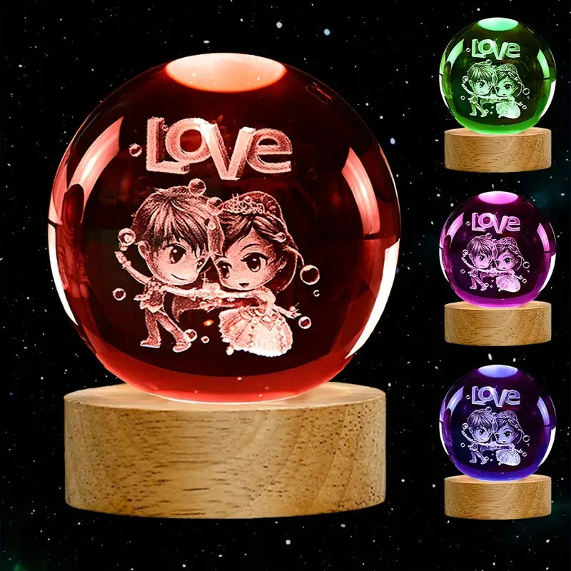 RGB Glowing Crystal Ball Night Light | Warm &amp; Romantic atmosphere for your home and room ValueKartPk