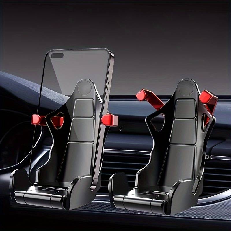 Racing Seat Design Car Mobile Phone | Fast and Furious Mobile Holder with 360° Rotateable AC Grill Grip Which can help Holder to move up and down so that AC winds will be free (Random colors) ValueKartPk