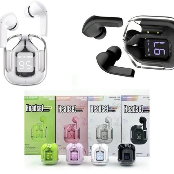 Air31 Earbuds Wireless Crystal Transparent Body | Air 31 Bluetooth Ear Bud ValueKartPk