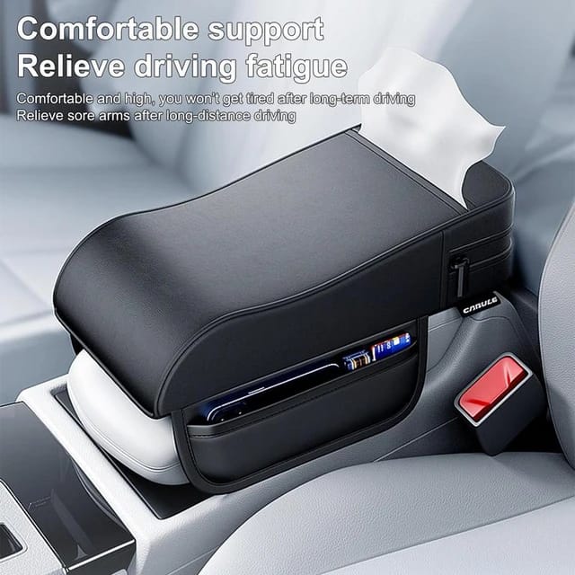 Car Seat Armrest Cover Auto Armrests Storage Box Cover Pad Center Console Arm Rest Protection Cushion Universal ValueKartPk