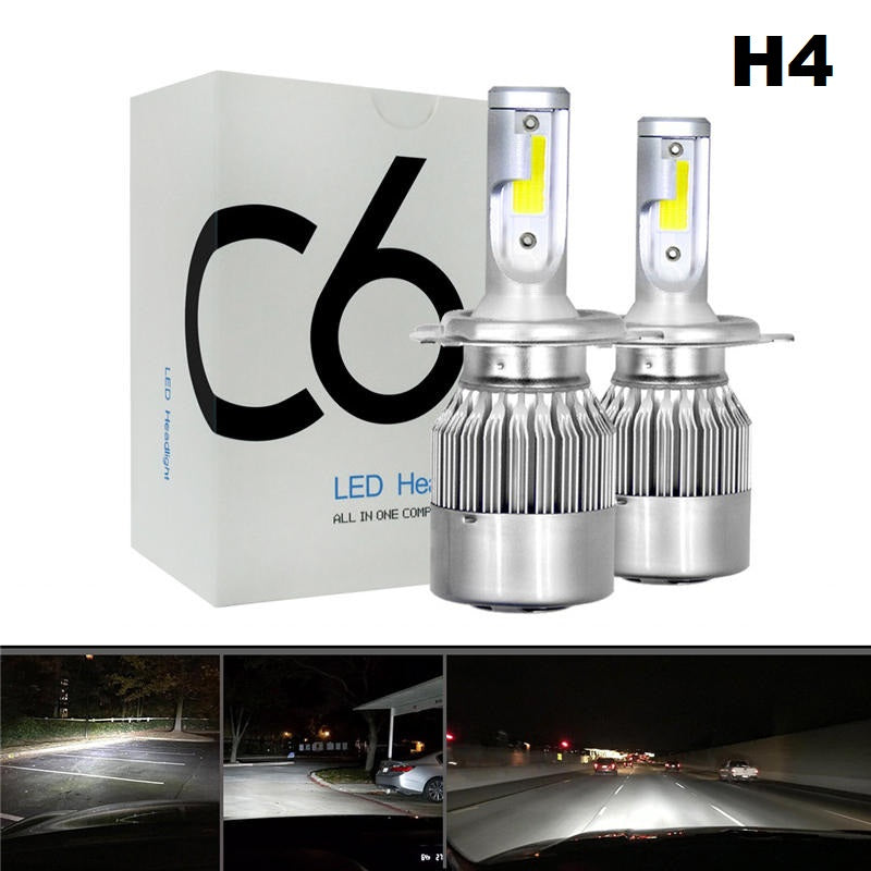 2 Pcs C6 h4 Led Light For Bikes And Car Mehran Alto Vitz Wagon-r City Bleno cultas khyber Mira corolla old civic old swift Bolan coure ValueKartPk