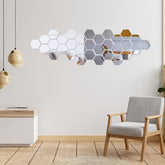 Hexagon shape Acrylic mirror wall stickers ValueKartPk