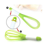 2-in-1 Twist Silicone Whisk Multifunction Egg Beater Foldable Milk and Egg Blender Balloon Flat Whisk ValueKartPk