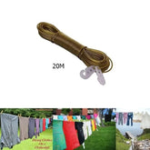 20 Meters Clothesline Laundry Wet Rope PVC Coated Strong Metal Wire For Clothes Rope Wire( with hooks ) ValueKartPk