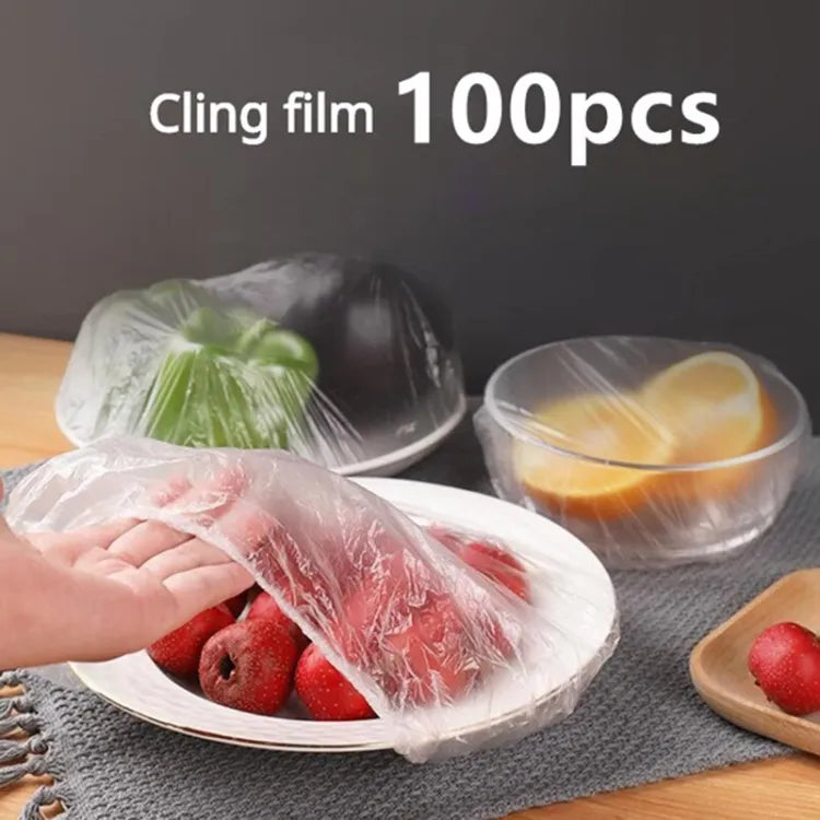 100pc Disposable Cling Film Cover Household Refrigerator Food Fruit Preservation Cover Dust-proof Plastic Fresh-keeping Cover ValueKartPk