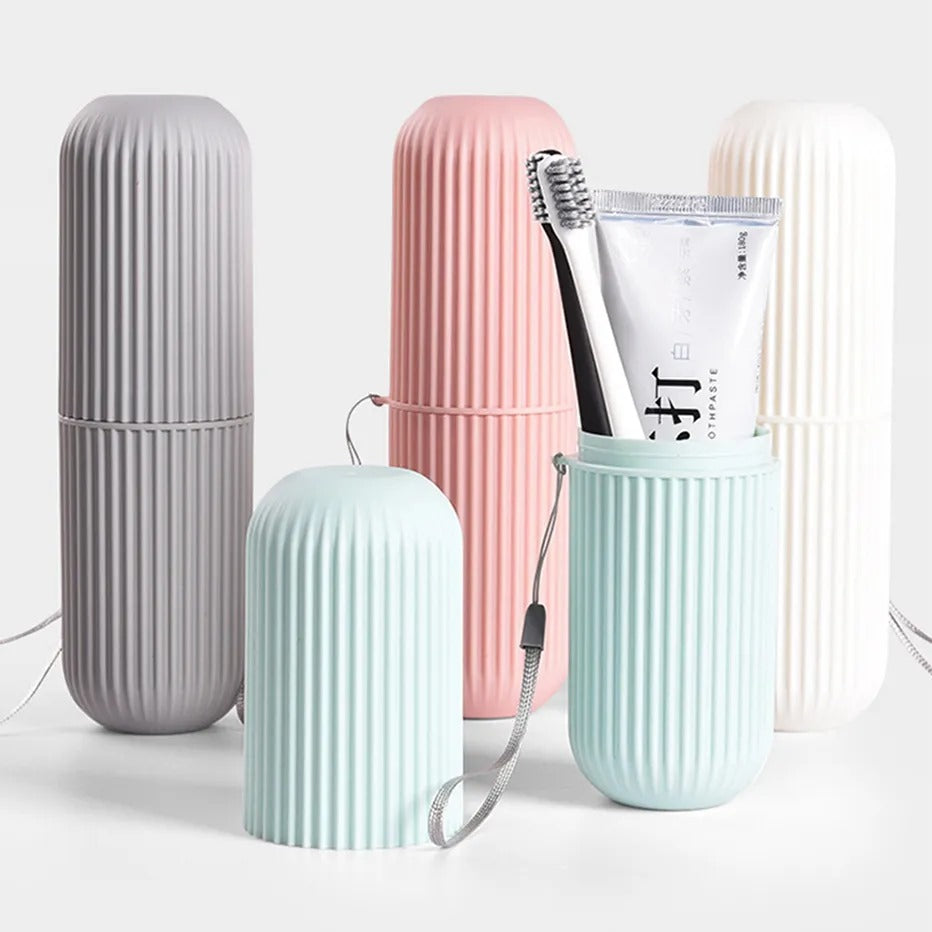 Portable Toothbrush Holder Toothpaste Storage Cup Household Travel Nordic Simple Bathroom Toothbrush Protect Wash Tooth Set Box (random color) ValueKartPk