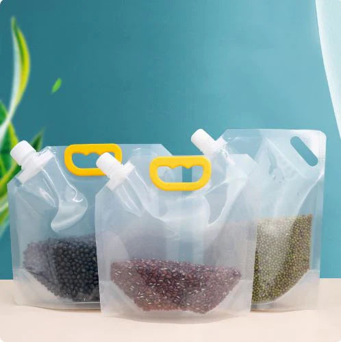 Moisture-Proof Sealed Transparent Food Grain Pouch | Storage Bag for Rice, Flour, cereals, Nuts etc ValueKartPk