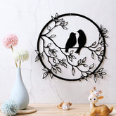 Wall Decoration Birds on Branch Wooden Bird Wall Sculpture Wall Hanging Sign Wall Art D12 ValueKartPk