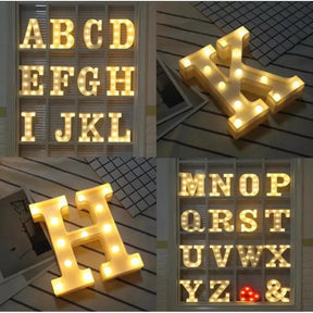 1pcs LED Alphabet Battery Operated All Led Letter A TO Z For Night Lights Wedding Birthday Party For Room and Decoration Using Without Electricity ValueKartPk