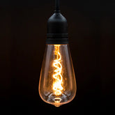 Indoor/Outdoor Plug-in LED String Light, w/ ST64 - Novelty Bulbs, Black - Each ValueKartPk