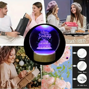 RGB Glowing Crystal Ball Night Light | Warm &amp; Romantic atmosphere for your home and room ValueKartPk