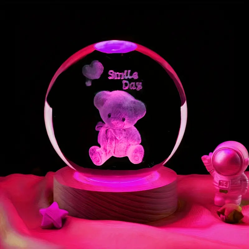 RGB Glowing Crystal Ball Night Light | Warm &amp; Romantic atmosphere for your home and room ValueKartPk