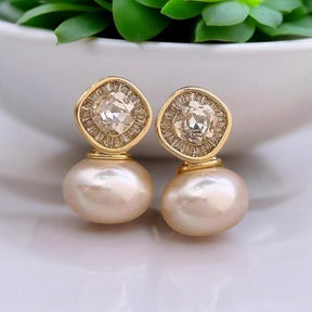 Elegant Pearl Stud Earrings | Classic High-quality Pearl Tops For Women | Perfect For Casual And Formal Wear ValueKartPk