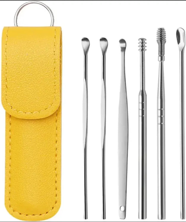 DherigTech Ear Wax Cleaning Kit, 6 Pcs Ear Pick Tools, Wax Removal Kit, Ear Cleaning Tool Set, Spring Earwax Cleaner Tool Ear Wax Remover(random color ) ValueKartPk