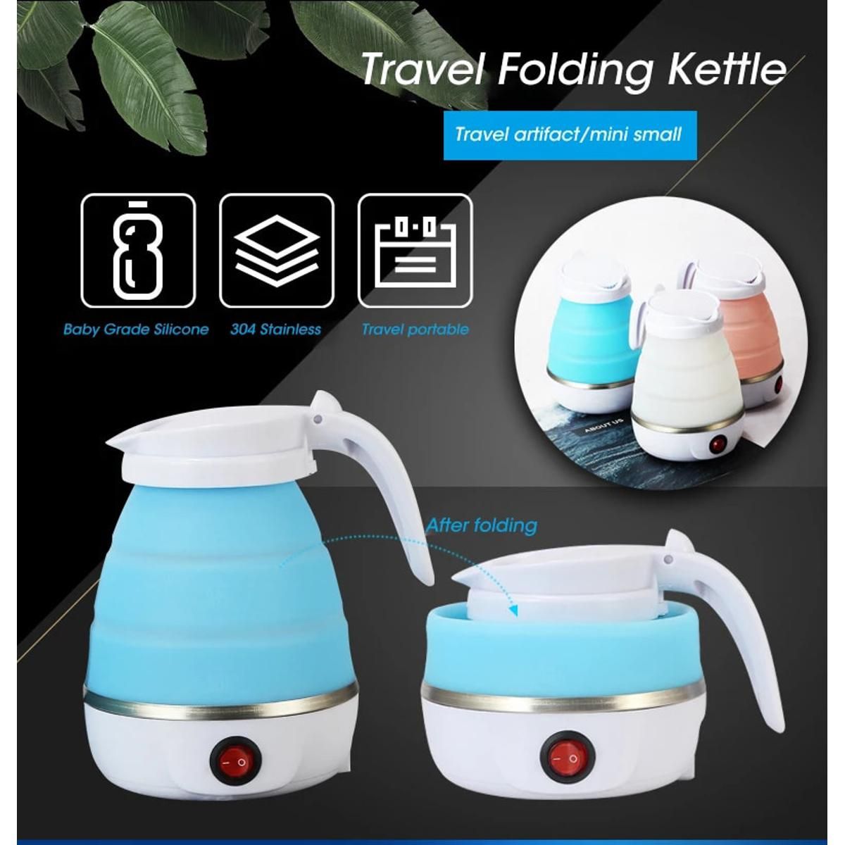 Foldable And Portable Teapot Water Heater Electric Kettle For Travel And Home Tea Pot Water Kettle Silica Gel Fast Water Boiling 600 Ml(random color ) ValueKartPk