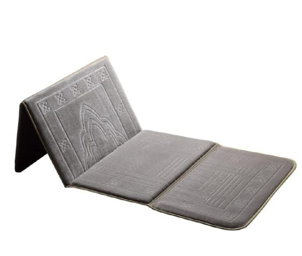 Foldable Prayer Mat And Backrest 2 In 1 ( Jai Namaz / Jae Namaz) (Random Color) ValueKartPk