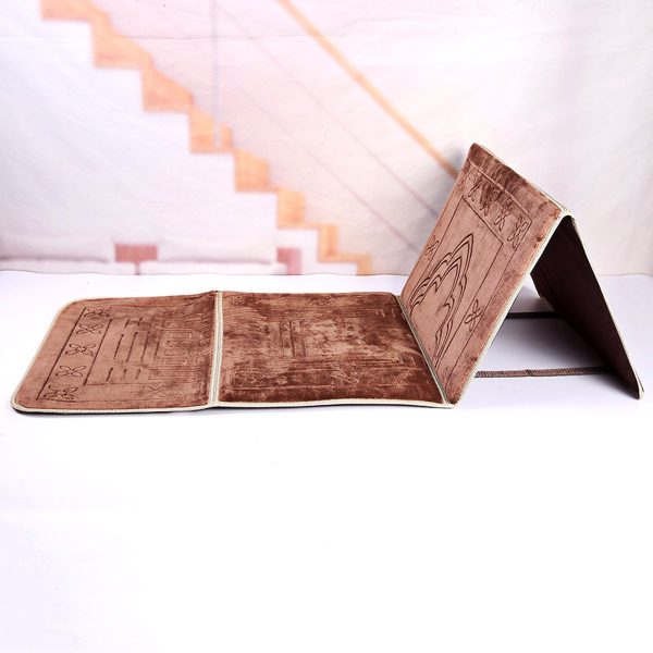 Foldable Prayer Mat And Backrest 2 In 1 ( Jai Namaz / Jae Namaz) (Random Color) ValueKartPk