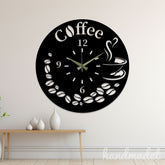 3D Wooden Coffee Beans Home Wall Clock ValueKartPk