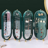 Jewellery Box Organiser With Mirror – Foldable Exquisite Dustproof (Random Color) ValueKartPk