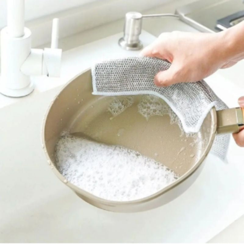 Microfiber Dish Cloths Cleaning Scrubber for Pans Or Pots ValueKartPk