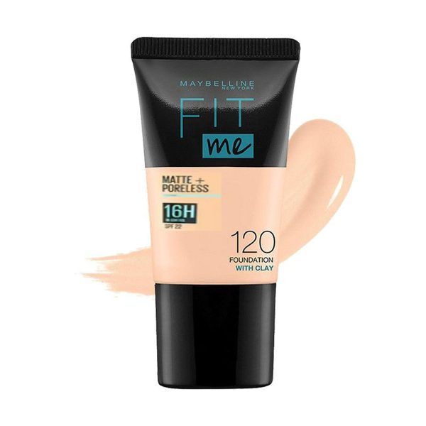 Maybelline New York Fit Me Matte & Poreless Liquid Foundation 18ml Tube – 120 Classic Ivory – For Normal To Oily Skin ValueKartPk