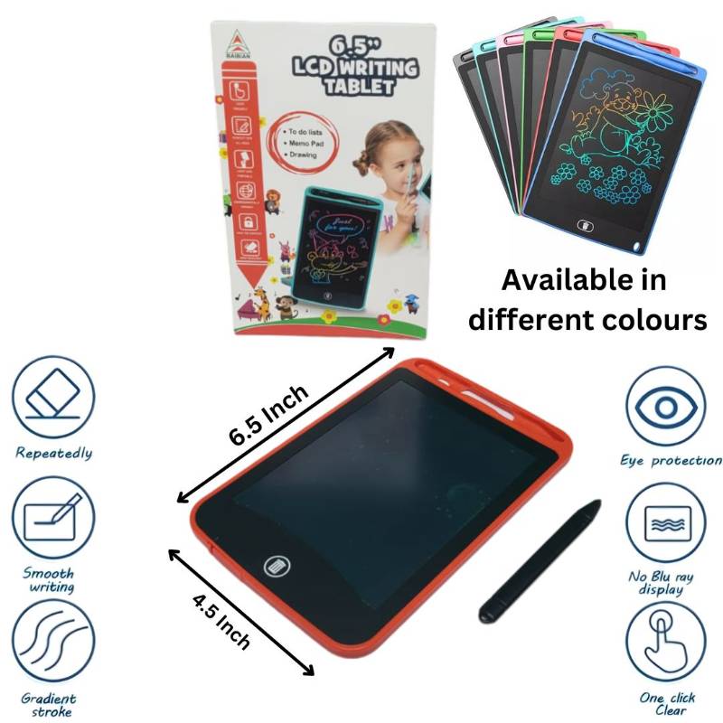 6.5 inch LCD writing tablet for kids - digital drawing pad - erasable writing board - writing pad (random color) ValueKartPk