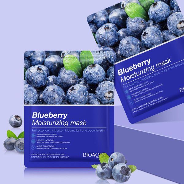 Pack Of 3 Bioaqua Blue Berry Fruit Brighten Skin Face Mask ValueKartPk