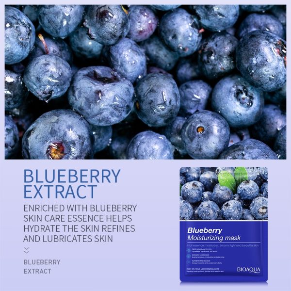 Pack Of 3 Bioaqua Blue Berry Fruit Brighten Skin Face Mask ValueKartPk