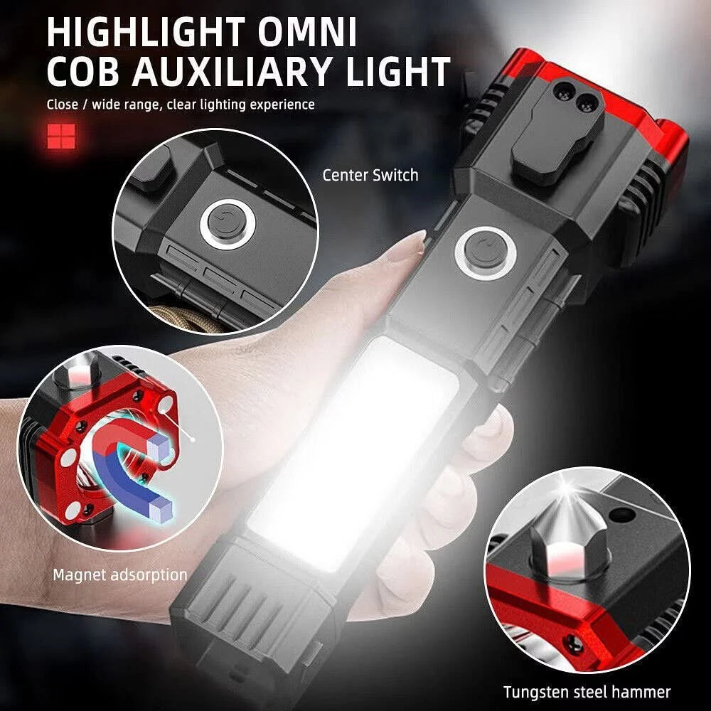 Versatile High-Power LED Flashlight: Rechargeable and Multifunctional for Your Lighting Needs(1200 mh) ValueKartPk