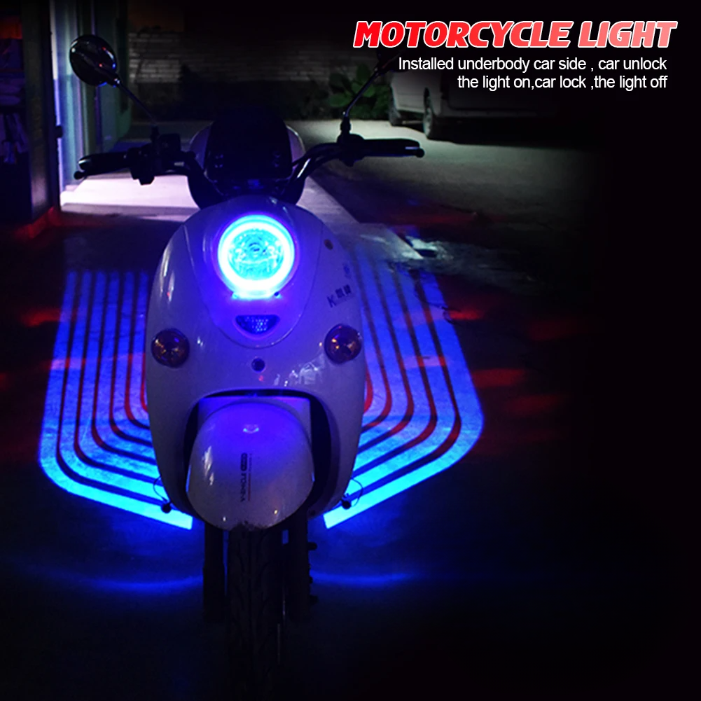 2PCS Motorcycle &amp; Car Welcome Light Door Courtesy Lights With Projector   Led Carpet Underglow For Car Motorcycle Light and car ValueKartPk