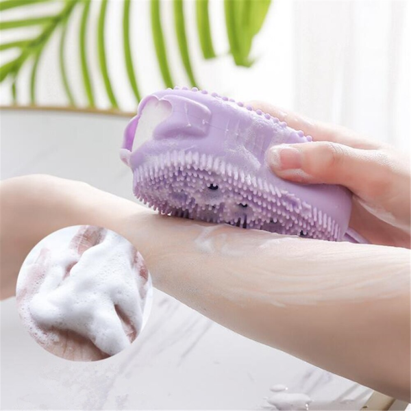 Silicone Soap Bath Massage / Bath Body Brush High Quality Silicon Bath Brush (Random Color) ValueKartPk