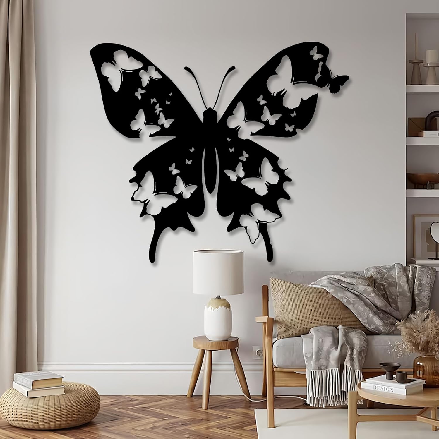 Home Decor, Butterfly Wooden Wall Art, Black Butterfly Wall Decor, Wooden Cutout Wall Art ValueKartPk