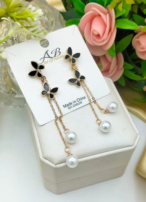 Unique Design Elegant Delicate Pearl Butterfly Tassel Earrings Women Jewelry Wedding Party Fine Gifts ValueKartPk